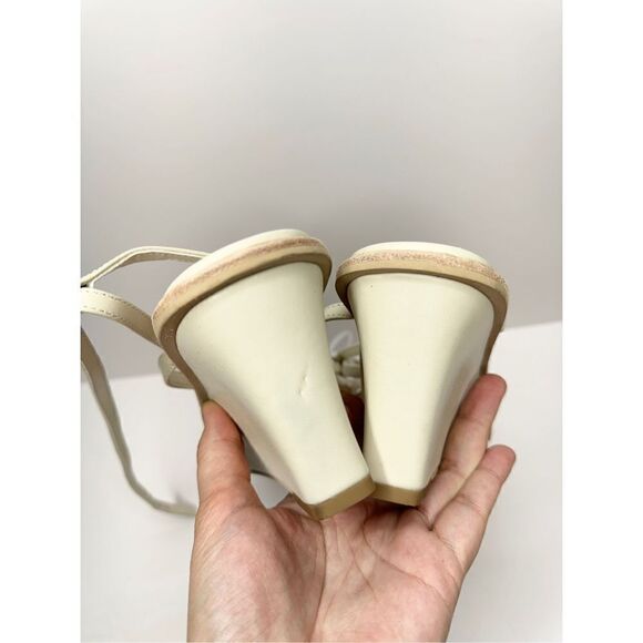 Dolce Vita Sandals‎ Ladies Size 11 Gemini Cream Square Toe Strappy Wedge Heel - Picture 7 of 8